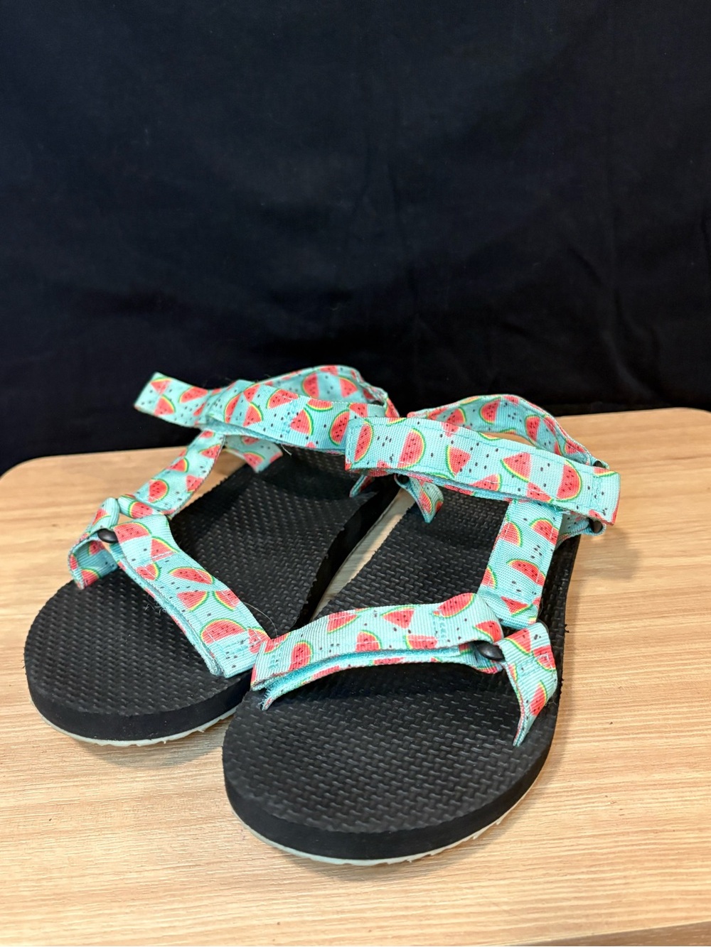 Kids' Watermelon Print Outdoor Sandals - Mint & Black
